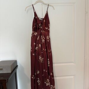 Altar'd State Maroon Maxi Floral Dress